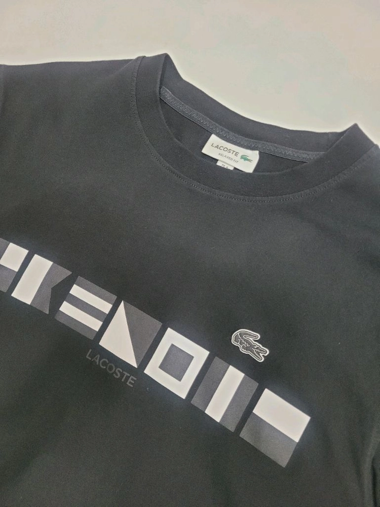 LACOSTE 21SS 라코스테 릴랙스핏 그래픽 티셔츠 / 남 100 블랙 이미지