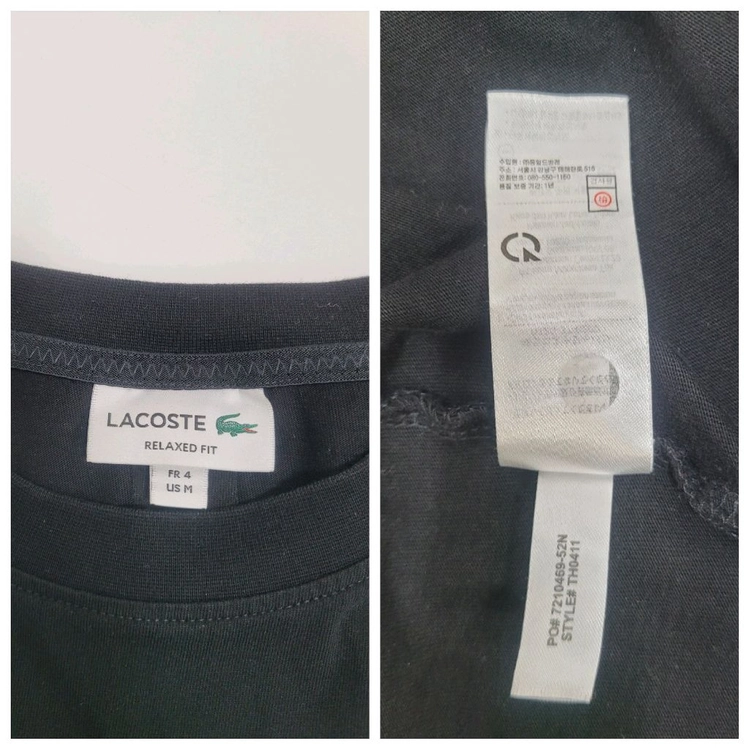 LACOSTE 21SS 라코스테 릴랙스핏 그래픽 티셔츠 / 남 100 블랙 이미지