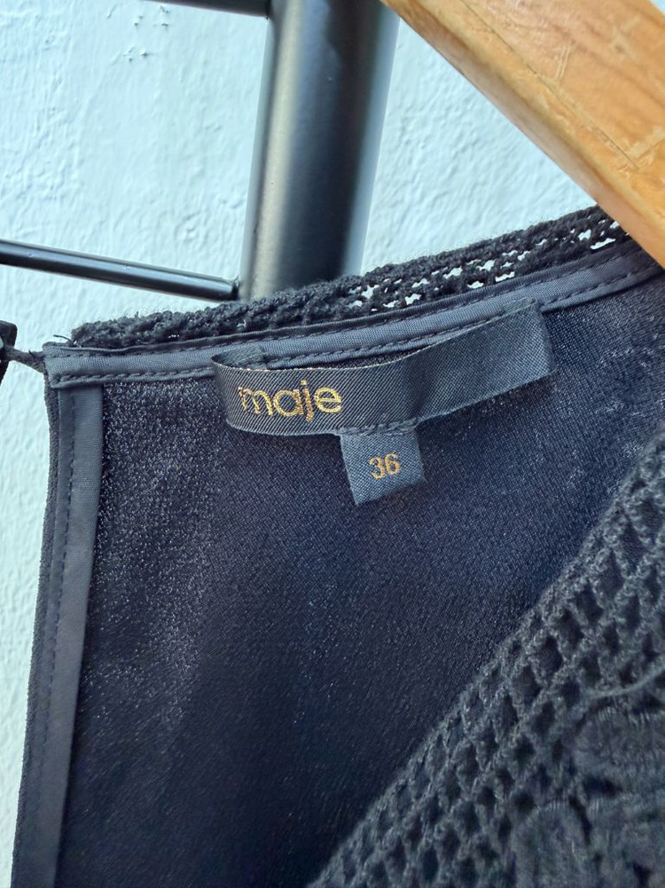 정품) maje 마쥬 블랙 레이스 원피스 36 이미지