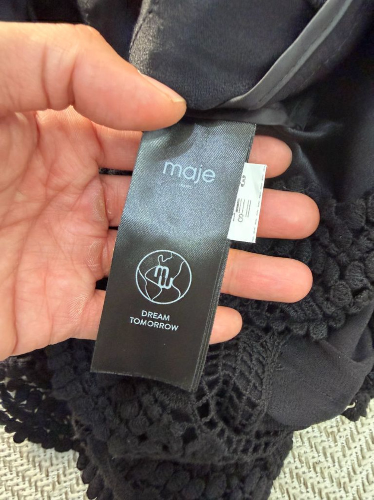 정품) maje 마쥬 블랙 레이스 원피스 36 이미지
