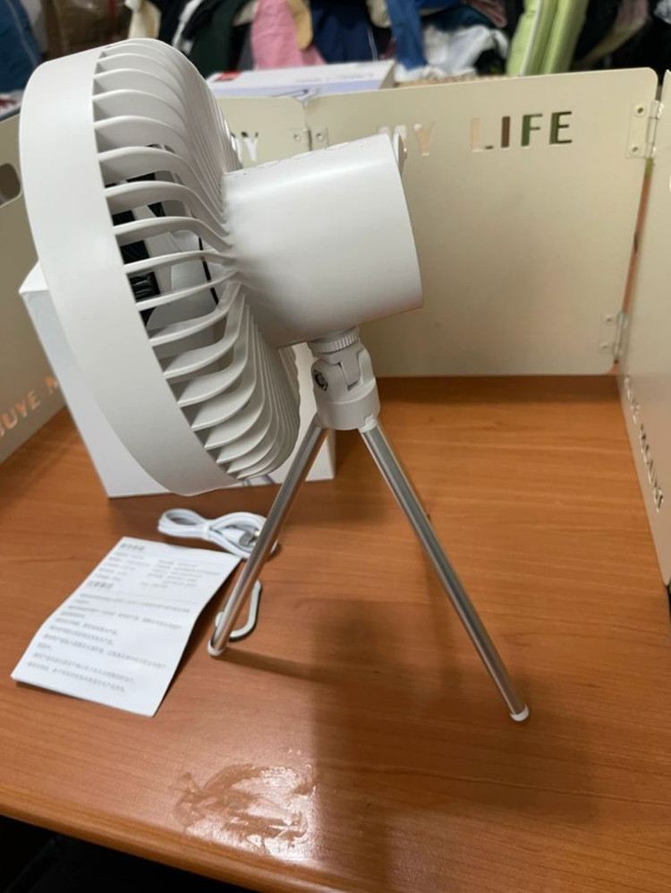 미니 탁상용 LED 선풍기 화이트(충전식) 이미지