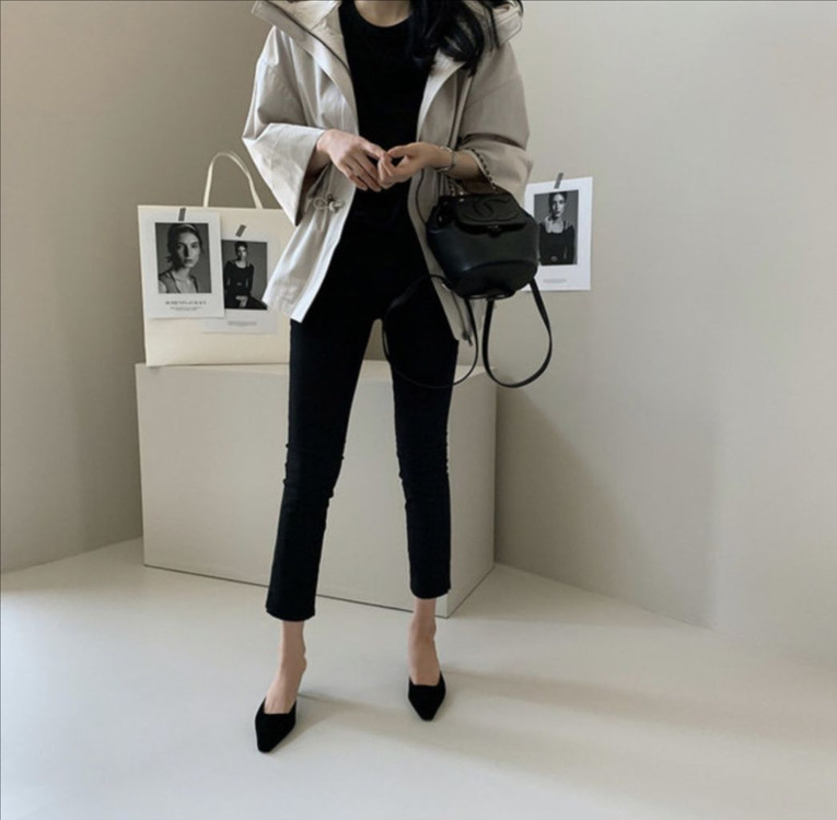 데일리룩 DAILYLOOK 시그니처 막스 점퍼 후드 자켓 야상 바스락 그레이베이지 이미지