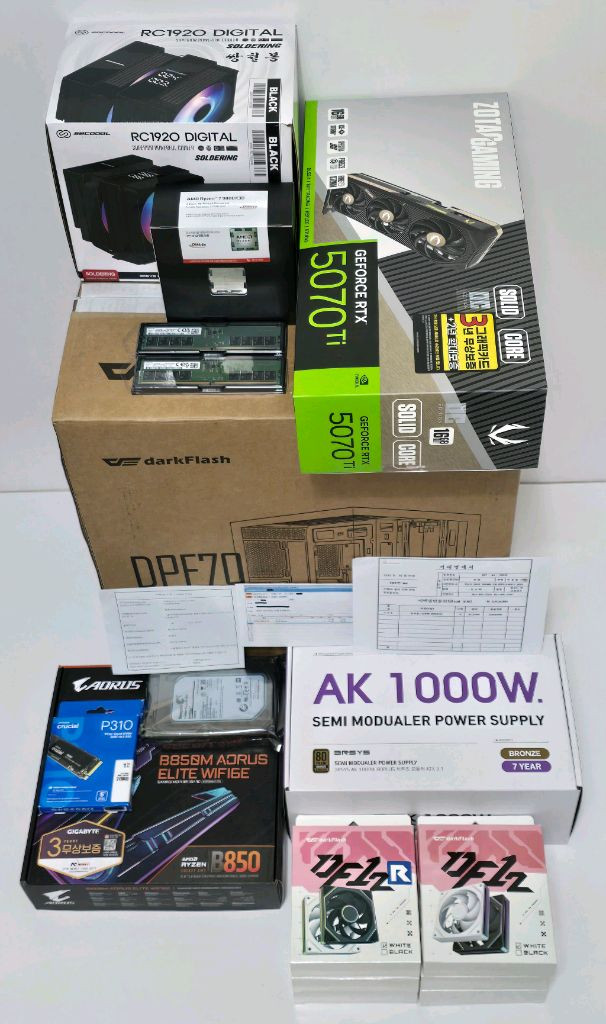 (새제품 반본체 공랙 블랙)9800X3D, 16GB, 1000W, 공랭최강, 방송게이밍컴퓨터본체 이미지