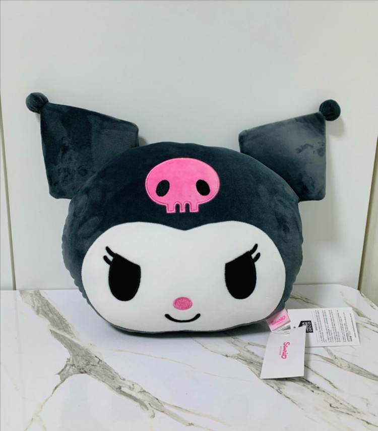 산리오 쿠로미 얼굴 페이스 쿠션 34cm 이미지