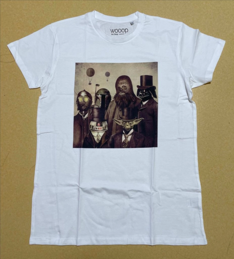 스타워즈 패러디 그래픽 반탈 티셔츠 M 사이즈 wooop victorian wars t-shirts 이미지
