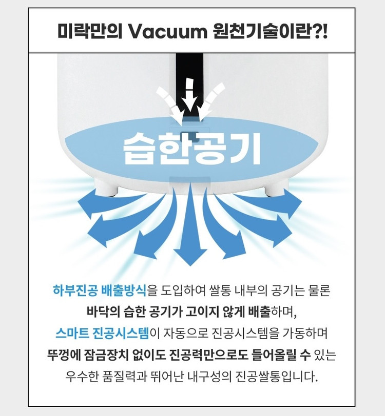 미락 진공 쌀통 쌀보관함 3세대 13리터 SM-22A08R 미개봉 새제품 쌀보관통 벌레방지 집들이선물 진공쌀통 이미지