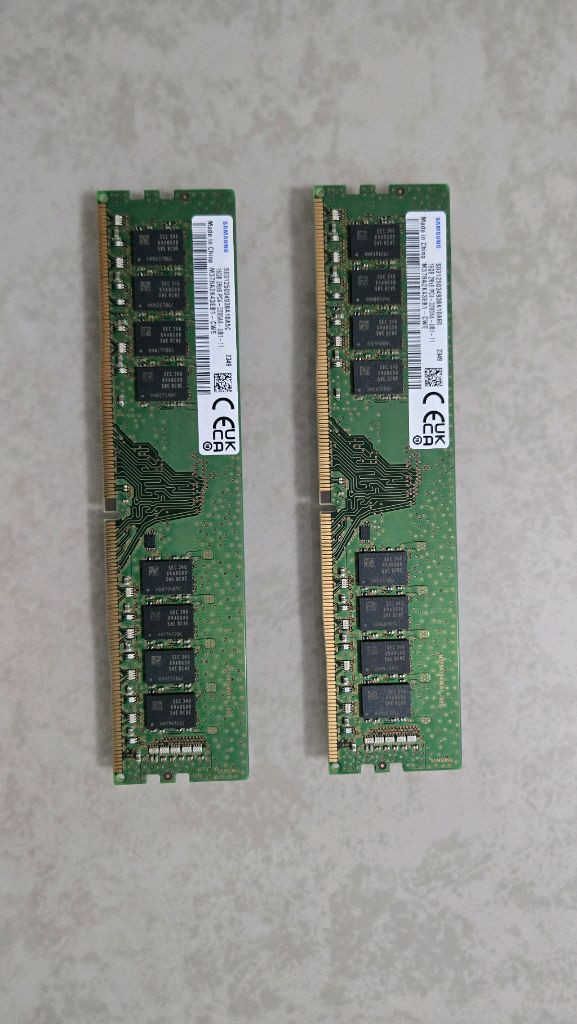 (대전)삼성 램 메모리 pc(데스크탑)용 ddr4 3200aa 16gb 2개 개당11만원에 팝니다 24.02에 구매 이미지