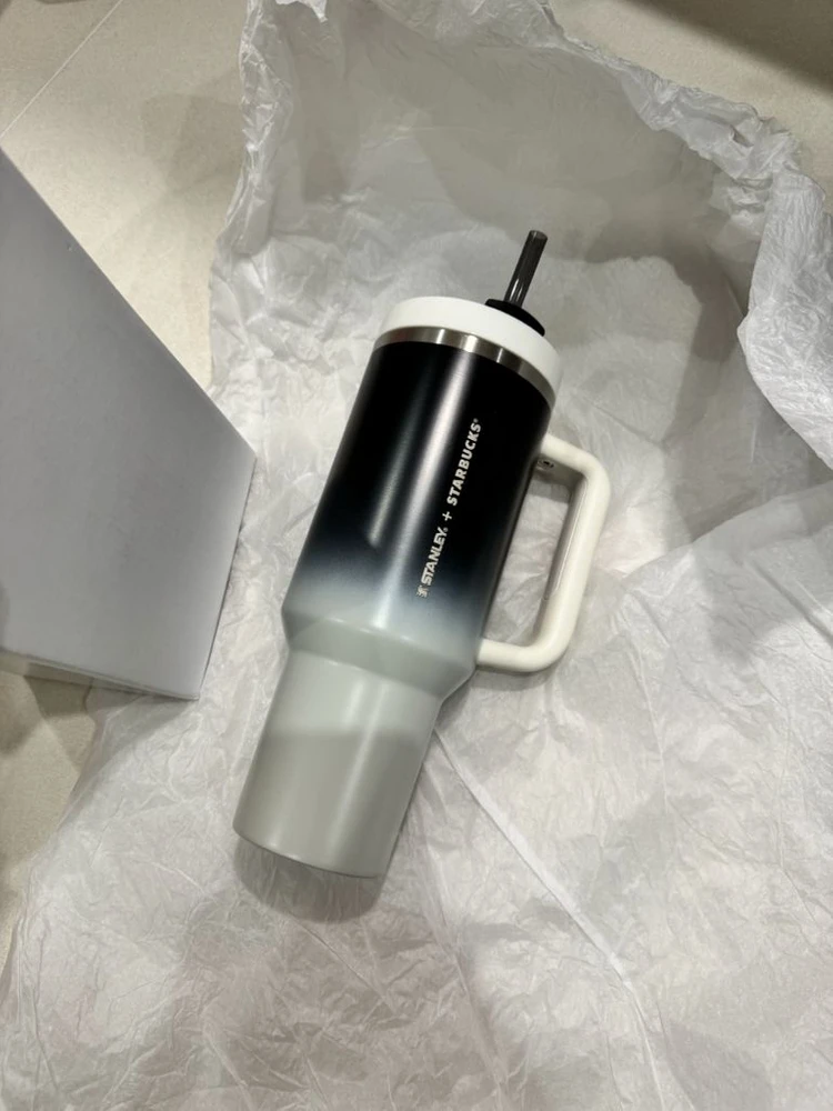 2개 일괄 스타벅스 태국 화이트 블랙 그래디언트 스탠리 켄처 텀블러 40oz 1183ml 이미지