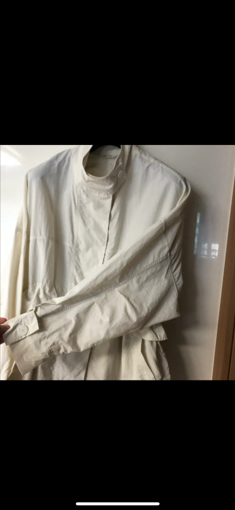 바스락 자켓 점퍼 야상 사파리 하이넥 바람막이 스트링 크림 아이보리 이미지