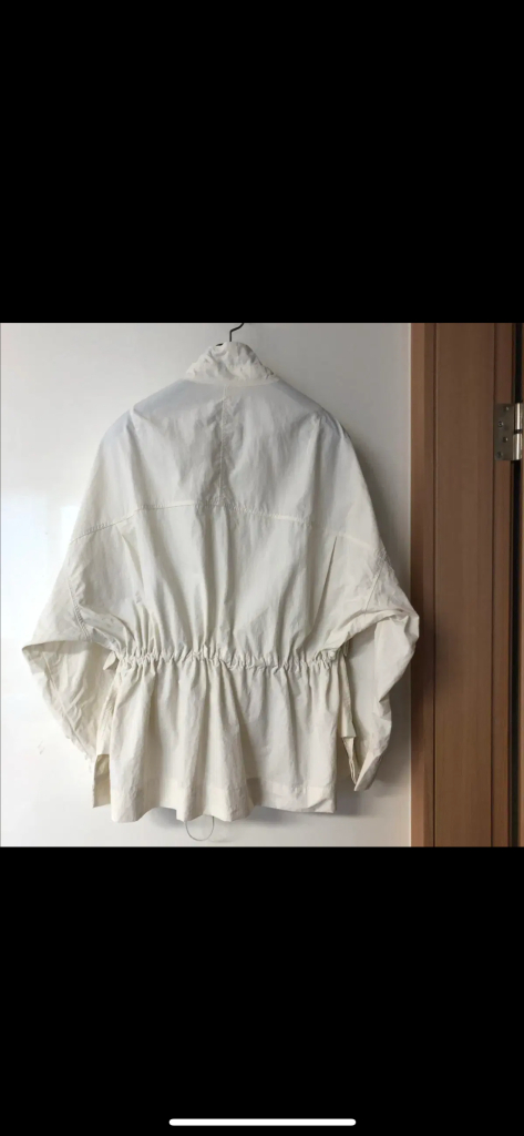 바스락 자켓 점퍼 야상 사파리 하이넥 바람막이 스트링 크림 아이보리 이미지