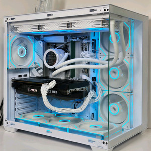 (새제품 반본체 수랭 화이트)9800X3D, B850M WIFI, 16GB, 수랭쿨러, 방송게이밍컴퓨터본체 이미지