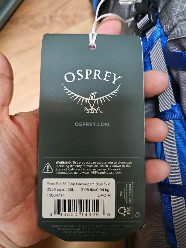 오스프리 엑소스 프로55(Osprey exos pro55) 이미지