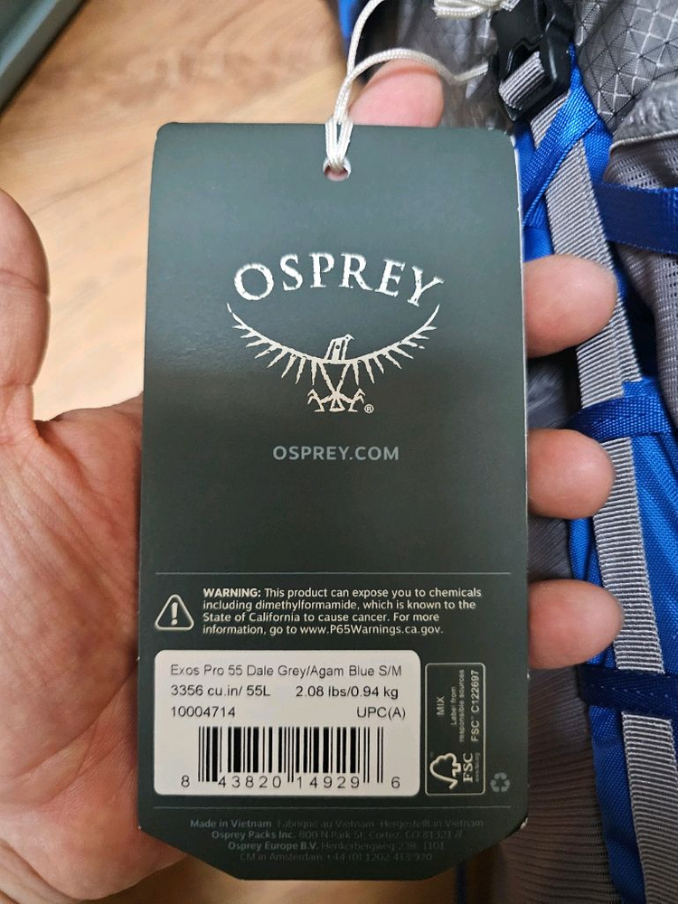 오스프리 엑소스 프로55(Osprey exos pro55) 이미지