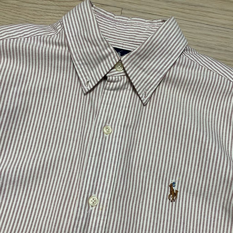 [Polo] 90s 폴로 랄프로렌 스트라이프 셔츠 연핑크 이미지