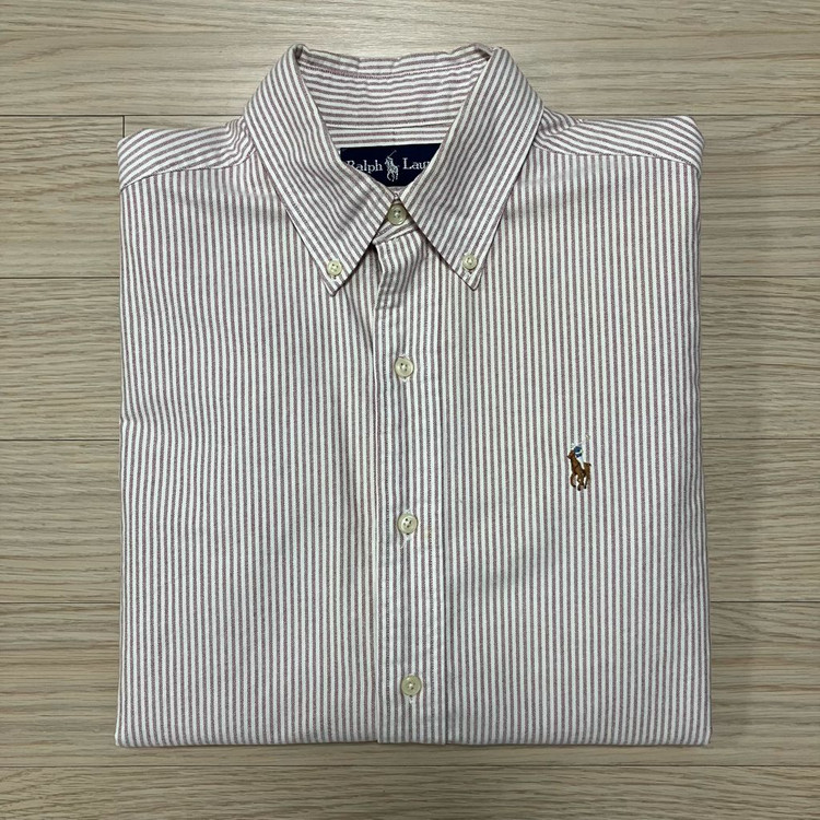 [Polo] 90s 폴로 랄프로렌 스트라이프 셔츠 연핑크 이미지