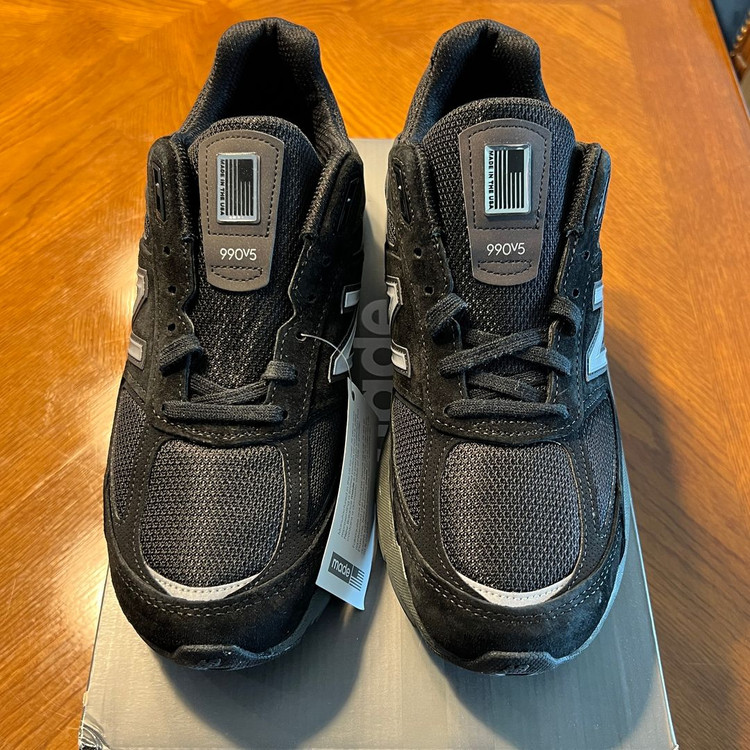 뉴발란스 990 V5 블랙 270 사이즈 새제품 뉴발 스니커즈 신발 운동화 M990BK5 New Balance 이미지