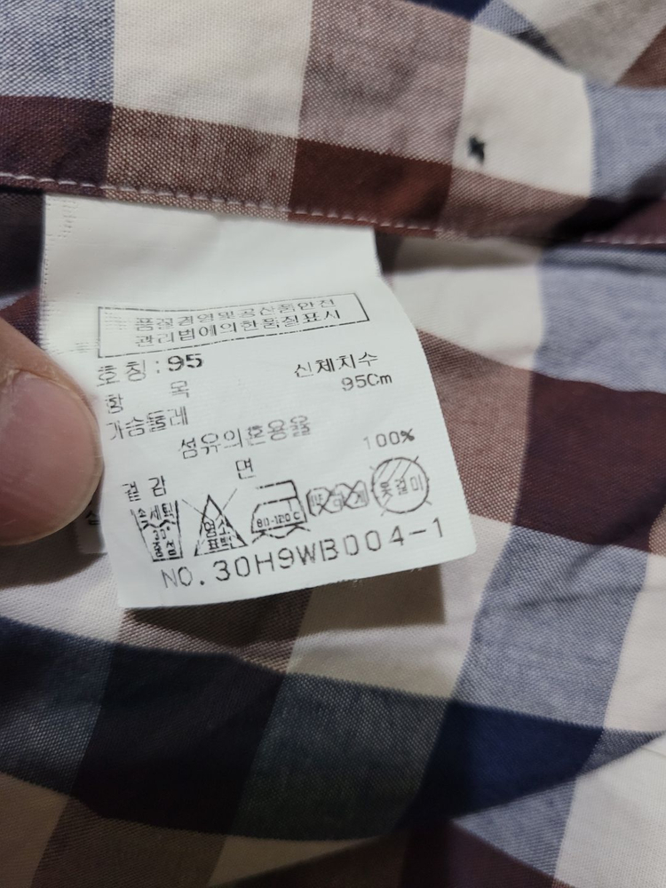 코모도(COMODO) 깅엄체크셔츠 M (주)톰보이(지이크 지오지아 엠비오 티아이포맨 커스텀멜로우 tngt 빈폴 이미지