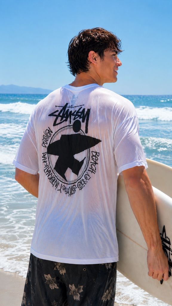STUSSY 스투시 비치루트 티셔츠 (내추럴)-빅사이즈 이미지