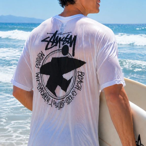 STUSSY 스투시 비치루트 티셔츠 (내추럴)-빅사이즈 이미지