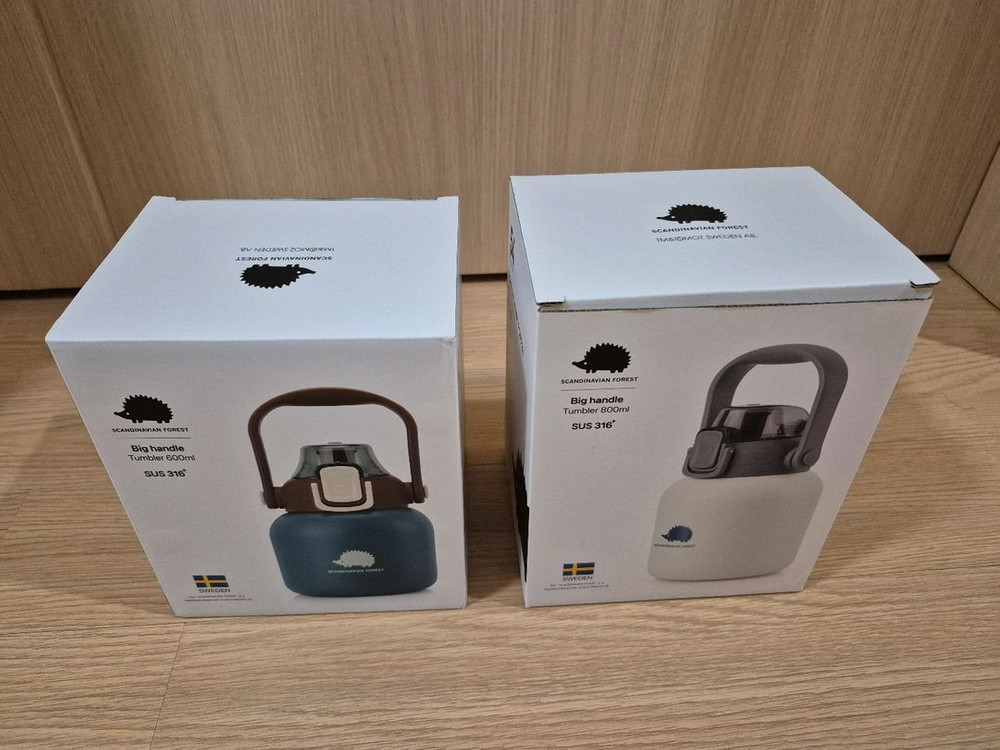 [박스미개봉 새상품]NEW 빅핸들 316 텀블러 2종(피코크그린 600ml+아이보리 800ml) 이미지