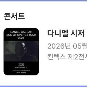 다니엘 시저 콘서트 스탠딩 티켓 급처 이미지
