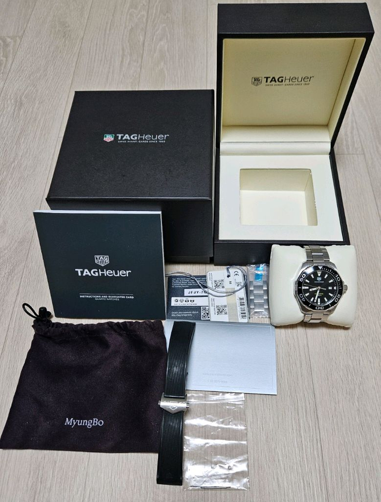 태그호이어 아쿠아레이서300 쿼츠 43mm 검판(WAY101A.BA0746) 이미지