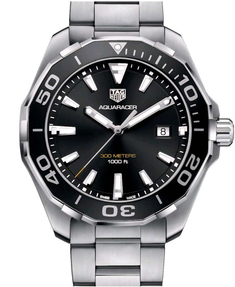 태그호이어 아쿠아레이서300 쿼츠 43mm 검판(WAY101A.BA0746) 이미지