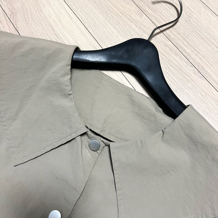 바스락 세일러 빅카라 스트링 베스트 조끼 점퍼 자켓 바람막이 그레이베이지 이미지
