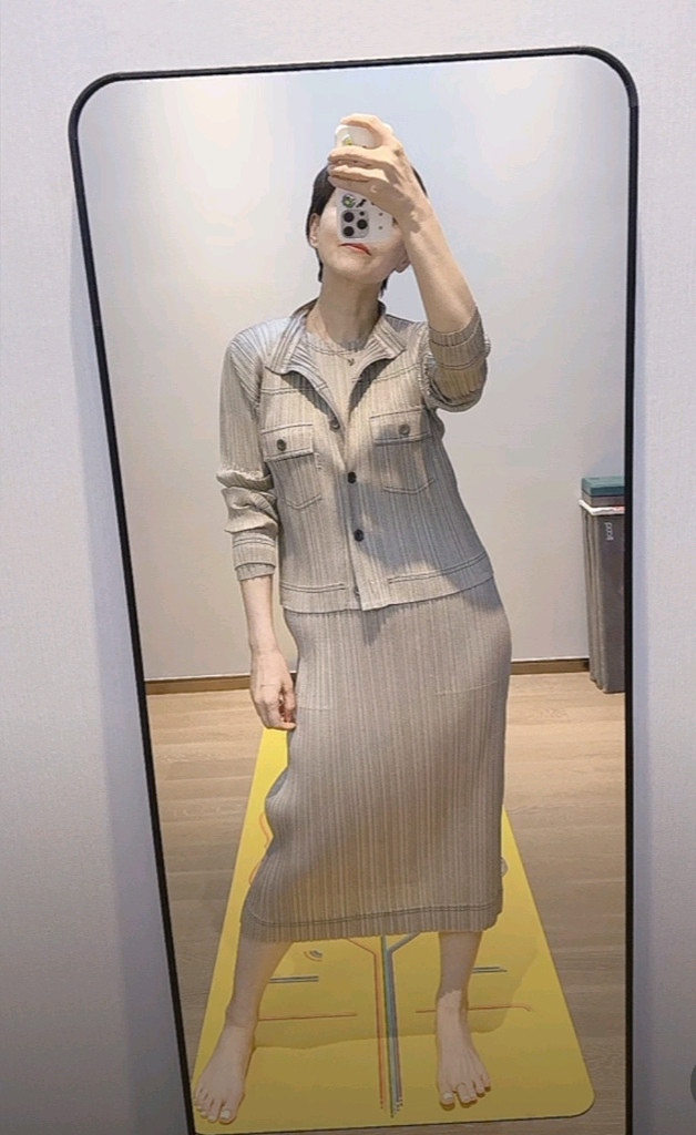 플리츠플리즈 코튼 데님 탑 화이트~ 이미지
