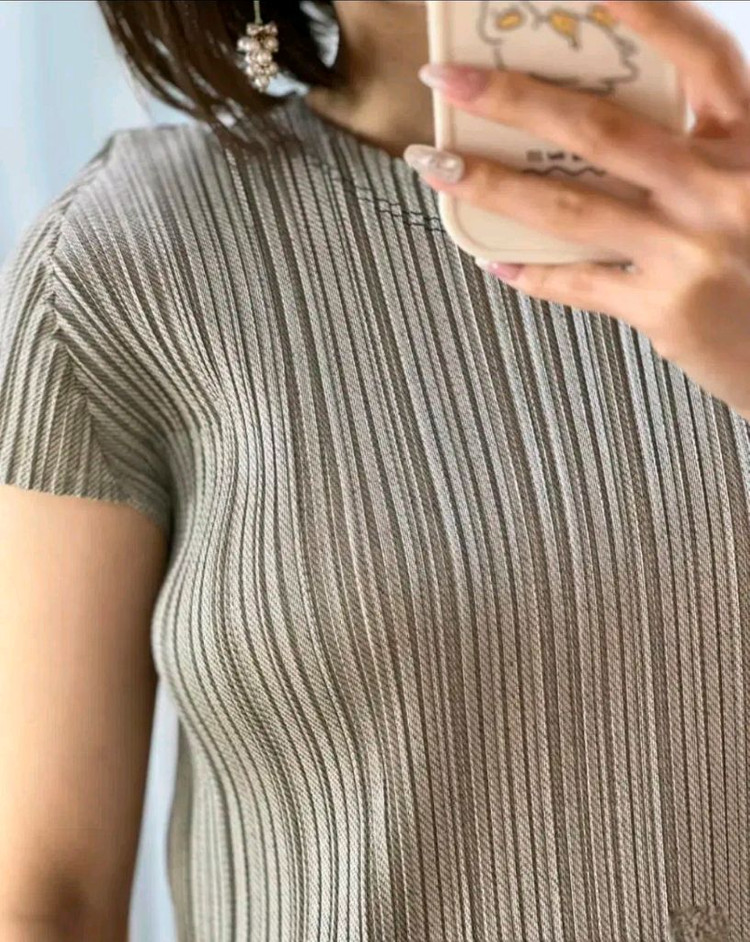 플리츠플리즈 코튼 데님 탑 화이트~ 이미지