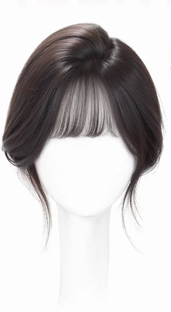 시스루 앞머리 가발 내추럴블랙 이미지