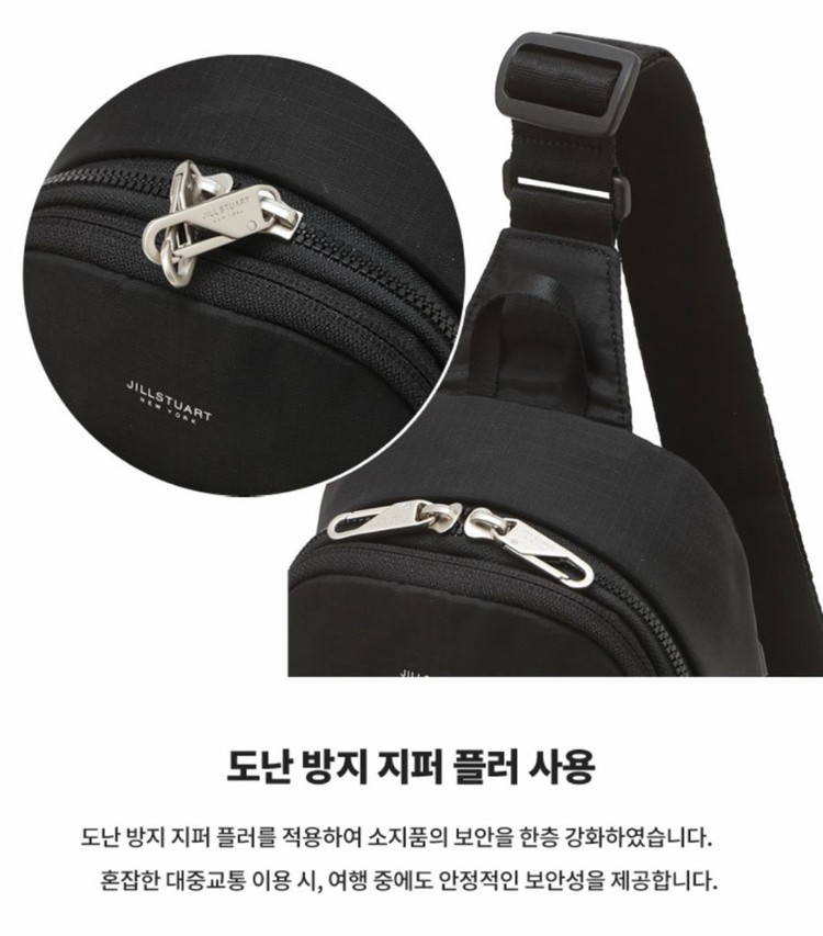 새상품 질스튜어트뉴욕 경량 나일론 슬링백 블랙 이미지