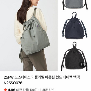 노스페이스 퍼플라벨 마운틴 윈드 데이팩 백팩(카키색) 이미지