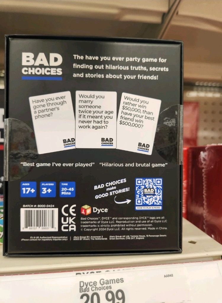 미국 카드게임 (파티 게임) BAD CHOICES 새상품 팝니다 이미지