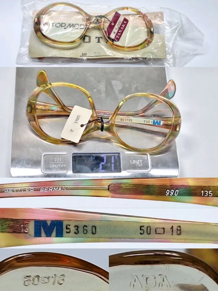 80s 독일제 빈티지 데드스톡 미사용/METZLER M5360 안경테 50mm 메츨러 레트로 패션 아이웨어 수입 이미지
