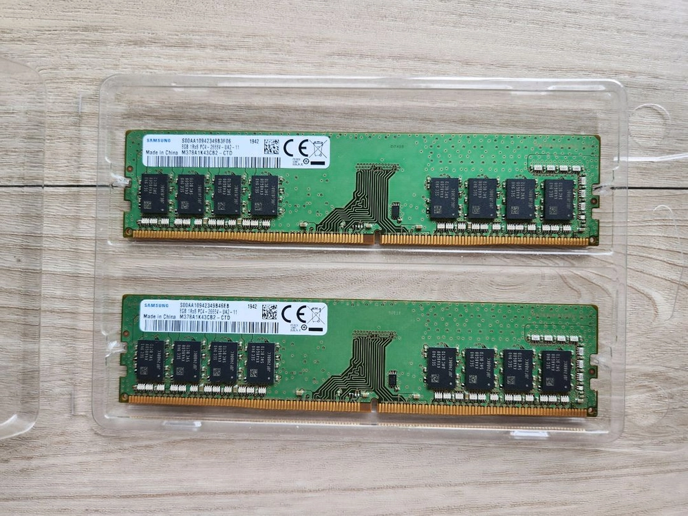 삼성 DDR4 8G 단면 메모리 2개 (램 ram 2666 듀얼 컴퓨터 8gb 16g) 이미지