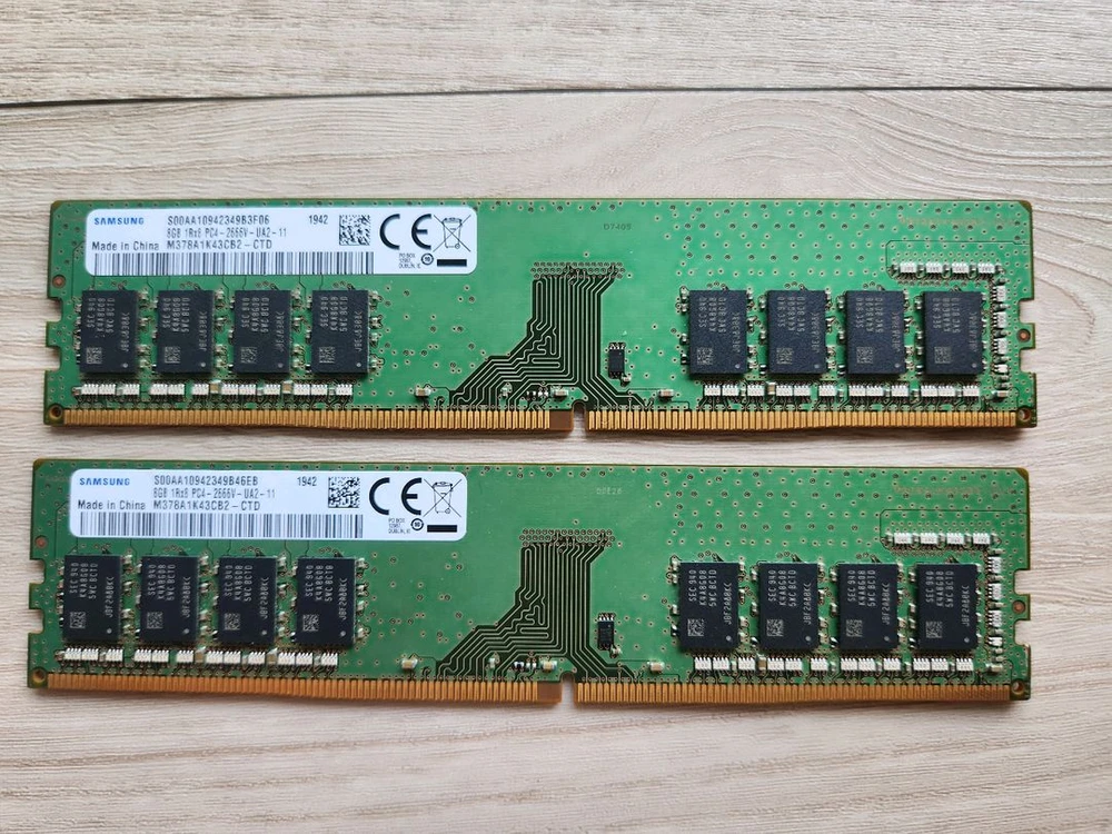 삼성 DDR4 8G 단면 메모리 2개 (램 ram 2666 듀얼 컴퓨터 8gb 16g) 이미지