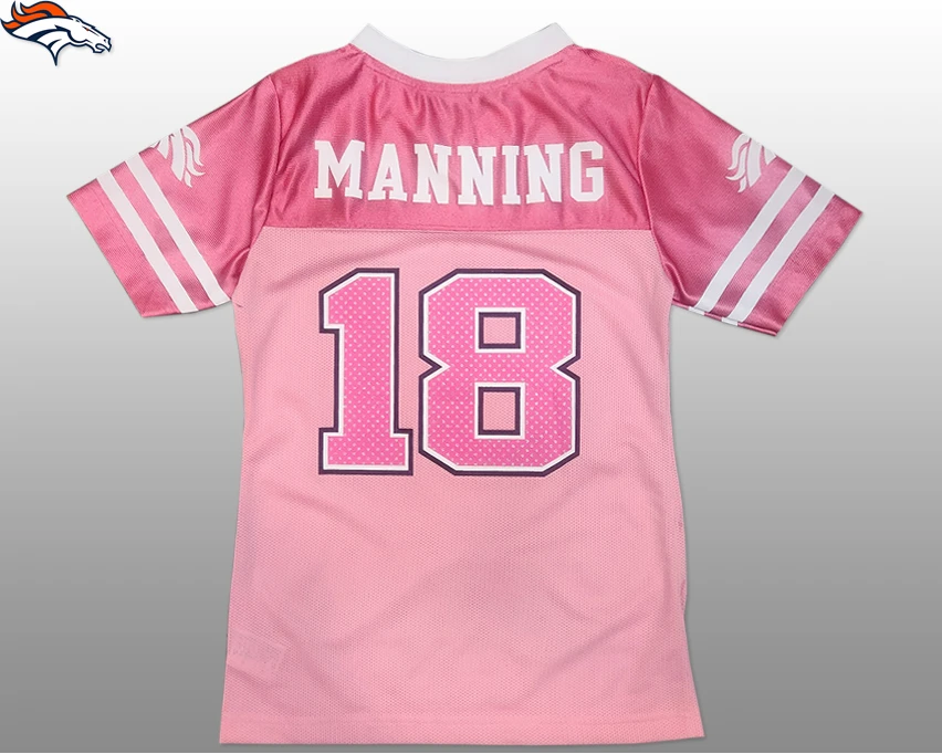 NFL Denver Broncos #18 Peyton Manning 주니어 핑크풋볼져지 M/L 정품NFL (무료배송 이미지