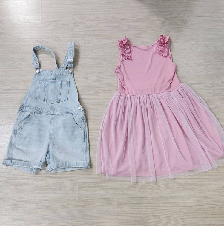 H&M 데님 멜빵 반바지 외 원피스 140 이미지