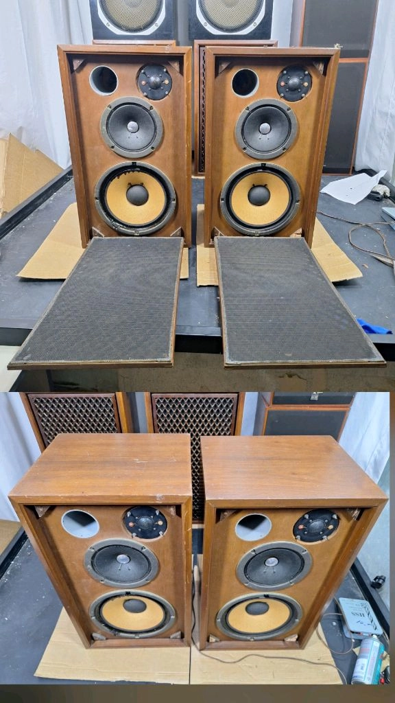 SANSUI 산수이 SP-1001 빈티지 궤짝 스피커 10인치 레트로 앤틱 인테리어 카페 가게 매장 오디오 음향 이미지