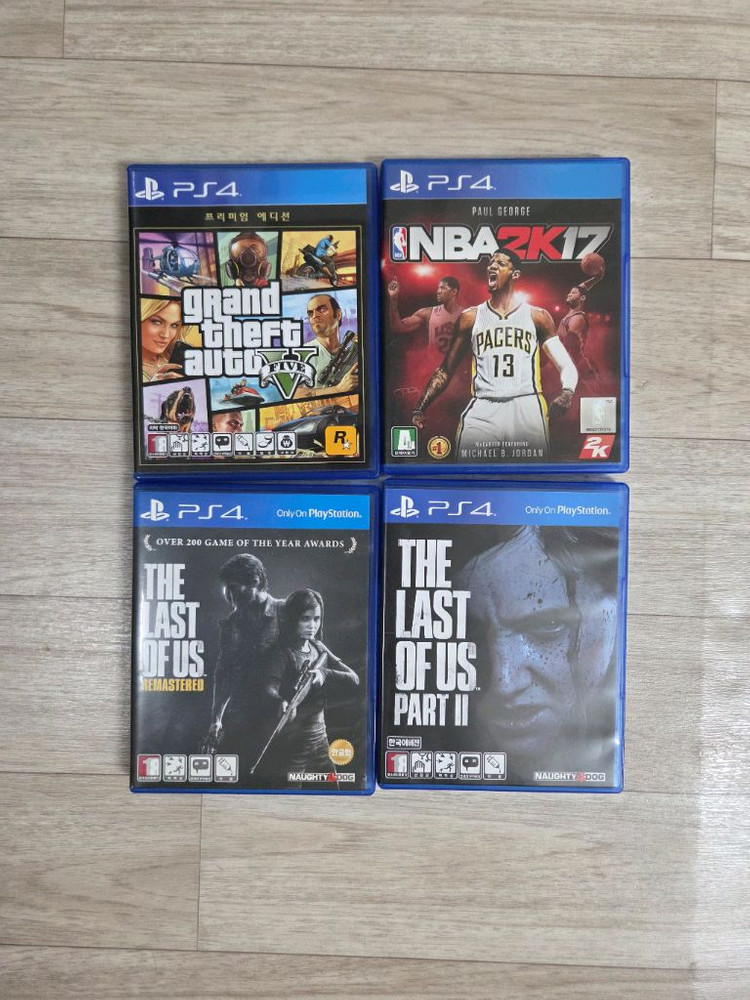 PS4 PRO게임들 라스트오브어스 리마스터드 파트2 GTA5 프리미엄 에디션 NBA 2K17 이미지