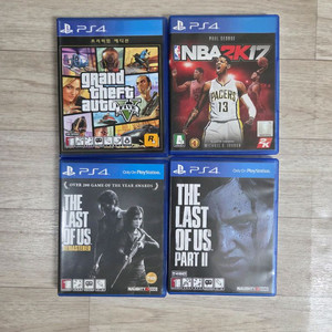 PS4 PRO게임들 라스트오브어스 리마스터드 파트2 GTA5 프리미엄 에디션 NBA 2K17 이미지