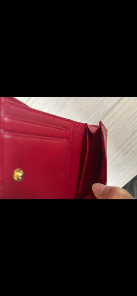 발렌티노 레드 악어가죽 반지갑 이미지