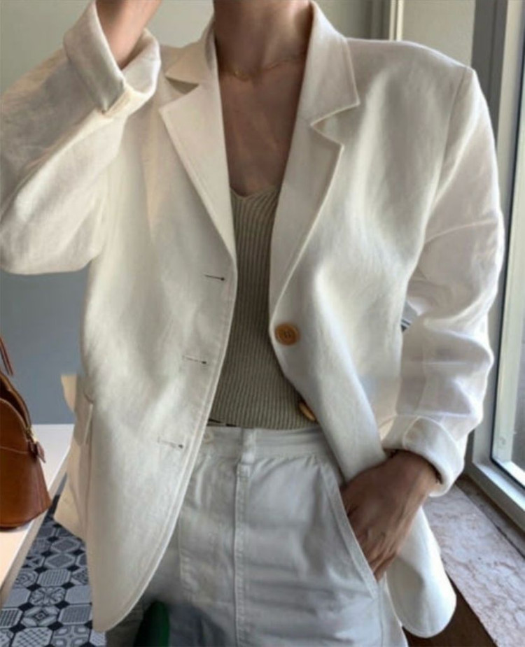 MONE 모네 모네마켓 리본빛 썸머 자켓 린넨 이미지