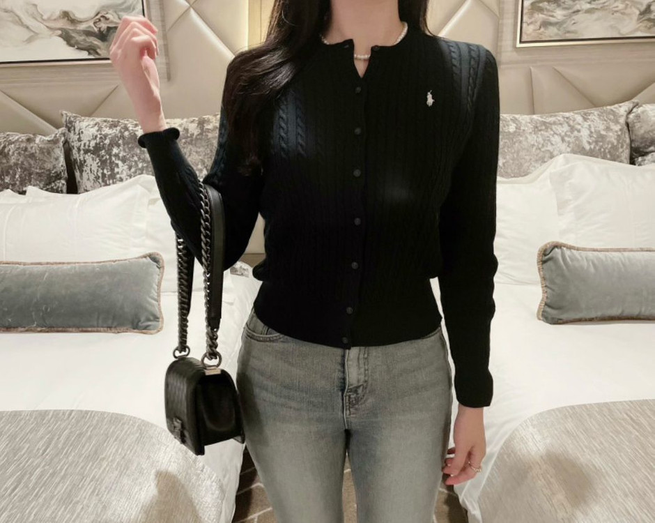 폴로 케이블 가디건 이미지