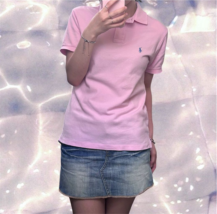 폴로 랄프로렌 PK 반팔 카라 티셔츠 베이비 핑크 S 이미지