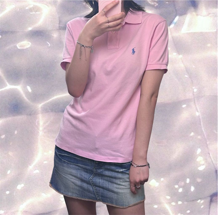 폴로 랄프로렌 PK 반팔 카라 티셔츠 베이비 핑크 S 이미지