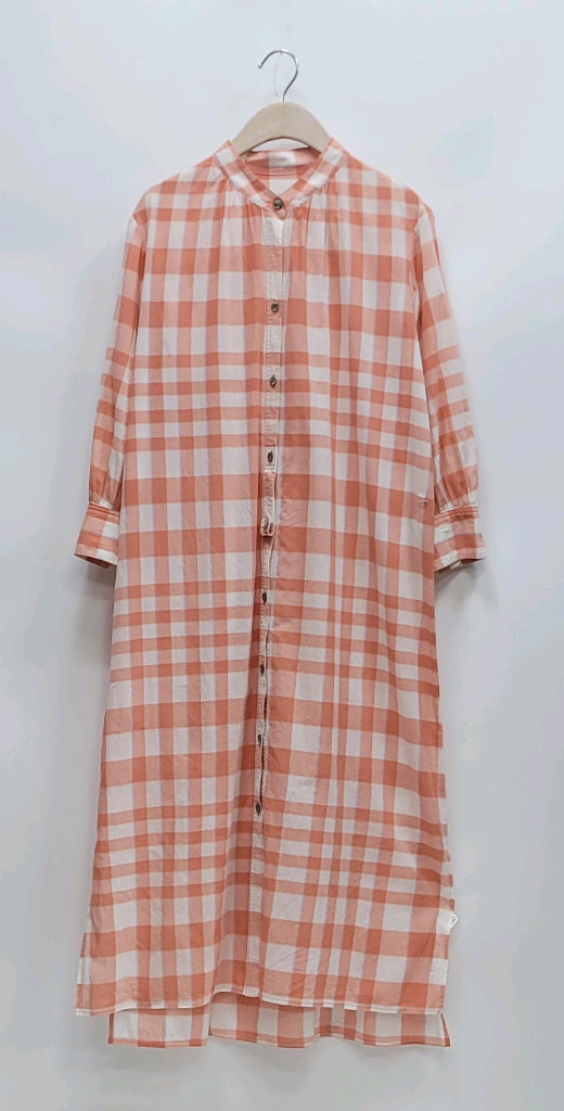 BEANPOLE 빈폴 체크 셔츠형 롱 원피스 / 여 90 오렌지 이미지