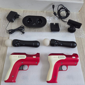 PS3 Sony 정품 슈팅어태치먼트 2인 세트(아이카메라/거치대, 무브봉 2개/정품충전기, 건 2개) 팝니다 이미지
