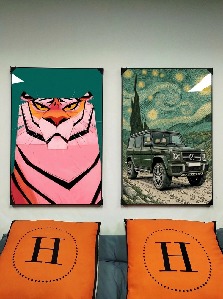 그림 액자 팝아트 인테리어소품 SUV 자동차그림 액자 별이 빛나는 밤 풍경화 대형 거실 서재 벽 꾸미기 모던 유니크 이미지